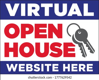 Virtual Open House Sign Template | Real Estate Signage | Vector Design For Realtors