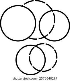 Virtual Particle Icon - Line Style - Quantum Physics Theme
