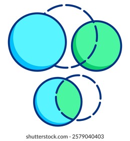 Virtual Particle Icon - Lineal Color Style - Quantum Physics Theme