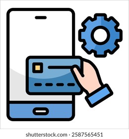 Virtual Payment Processing Icon Element For Design