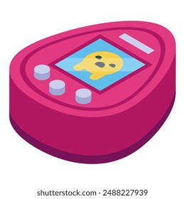 Virtual pet toy is displaying a sad face on its screen, indicating a need for care and attention