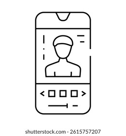 virtual photo booth line icon vector. virtual photo booth sign. isolated contour symbol black illustration