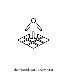 Icono de plano virtual. Signo de realidad aumentada. Símbolo de espacio digital.
