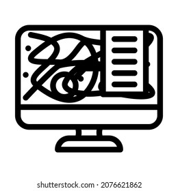 virtual planetarium line icon vector. virtual planetarium sign. isolated contour symbol black illustration