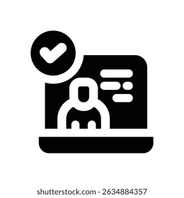 icono de glifo de presentación virtual. Icono de Vector fuerte y sólido para Sitios web, interfaces móviles, presentaciones y marca visual. Alta calidad y fácil de editar.
