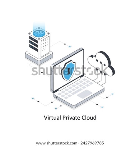 Virtual Private Cloud isometric stock illustration. EPS File stock illustration