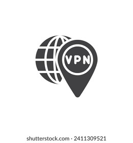 Virtual private network connection vector icon. filled flat sign for mobile concept and web design. VPN connection glyph icon. Symbol, logo illustration. Vector graphics