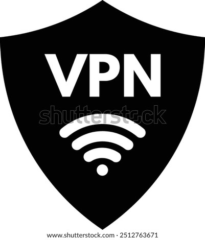 Virtual private network icon . VPN icon with shield symbol . Private network icon vector