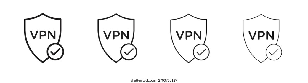 Ícones de rede privada virtual. coleção editável de ícones de traçado.