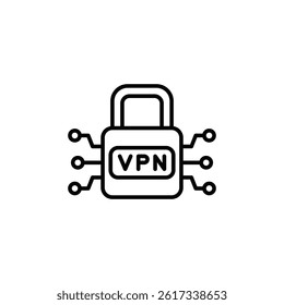 Virtual Private Network Illustration with Padlock and Circuitry Design