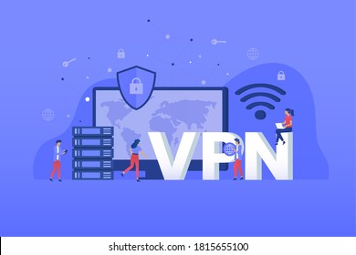 Virtual Private Network service illustration concept. Illustrations for websites, landing pages, mobile apps, posters and banners.