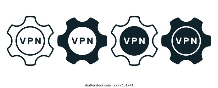 Virtual Private Network Settings Icon. VPN Configuration Symbol. Vector Illustration