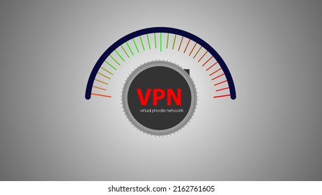 Virtual Private Network Speed Test Meter Modern Technology Vector Illustration.