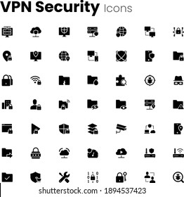 Virtual Private Network VPN Security Icon Set