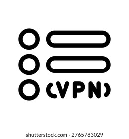 Virtual Private Network VPN Server List Outline Symbol