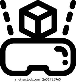 Virtuelles Produkt, VR-Produkt, Virtual Reality-Gliederungssymbol