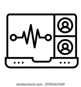 Virtual Pulse icon line vector illustration