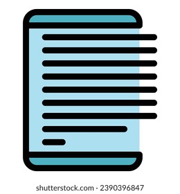 Virtual reading icon outline vector. Online book. Study read color flat