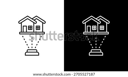 Virtual Real Estate White Icon Set Design