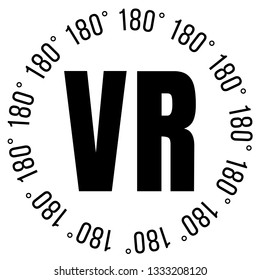 Virtual Reality 180 Degrees VR Icon Text illustration 