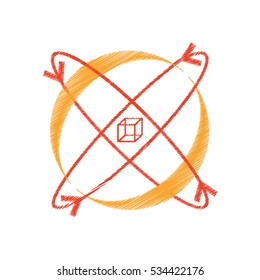 virtual reality 360 degree view rotation vector illustration eps 10