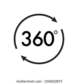Virtual Reality 360 Degrees VR Camera Icon Text illustration 