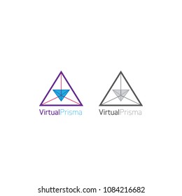 Virtual reality 360 logo vector, triangle, 3d effect