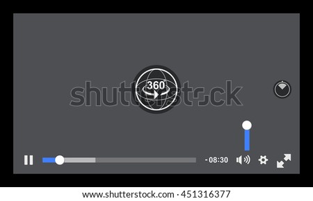 Virtual Reality 360 Media player interface