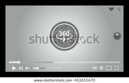 Virtual Reality 360 Media player interface