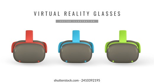 Virtual reality 3d VR glasses for gaming. Cyberspace of metaverse game concept. Vector illustration.