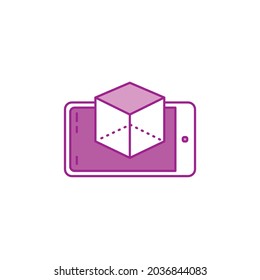 Virtual reality apps color line icon. Innovative technology. Pictogram for web page, mobile app. UI UX GUI design element. Editable stroke
