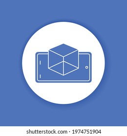 Virtual reality apps glyph icon. Innovative technology. Pictogram for web page, mobile app. UI UX GUI design element