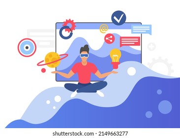 Virtual reality and artificial environment through sensory stimuli. Interactive three dimensional world