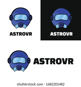 logo del astronauta de la realidad virtual. adecuado para la tecnología de salvado, etc.