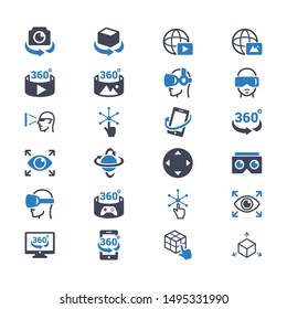 Virtual Reality & Augmented Reality Icons in Blue Gray Color
