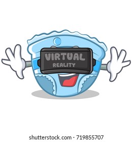 With virtual reality baby diaper character cartoon