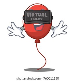 With virtual reality balloon character cartoon style