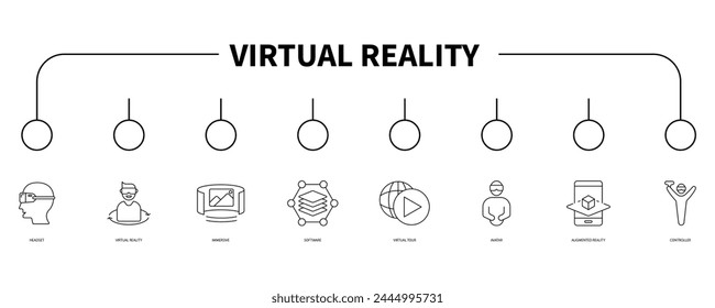 Virtual reality banner web icon vector illustration concept