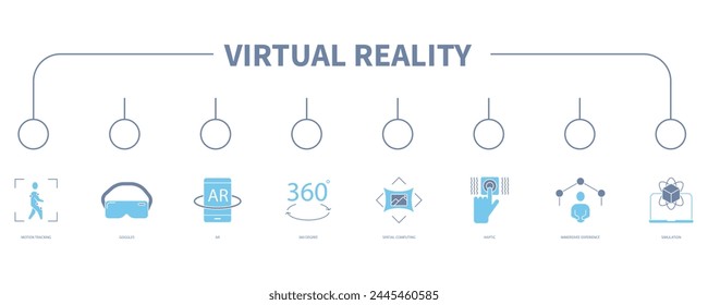 Virtual reality banner web icon vector illustration concept