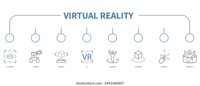 Virtual reality banner web icon vector illustration concept