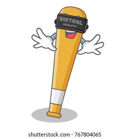 With virtual reality baseball bat character cartoon