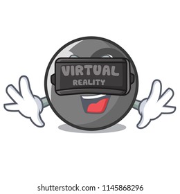 Virtual reality billiard ball mascot cartoon