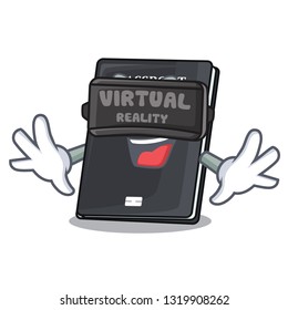 Virtual reality black passport on the mascot table