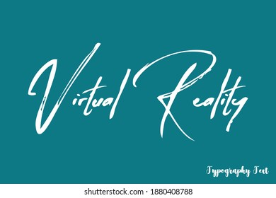 Virtual Reality Brush Beautiful Calligraphy On Deep Water Blue Background