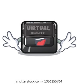 Virtual reality button f11 isolated with the cartoon