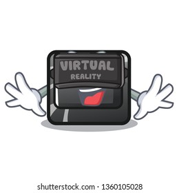 Virtual reality button f4 in the shape cartoon