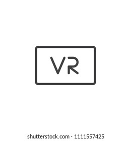 Virtual reality button outline icon. linear style sign for mobile concept and web design. VR sign simple line vector icon. Symbol, logo illustration. Pixel perfect vector graphics