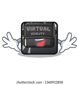 Virtual reality button page up on computer cartoon