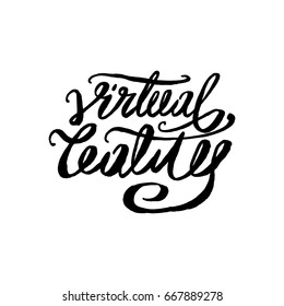 Virtual reality calligraphy icon sign