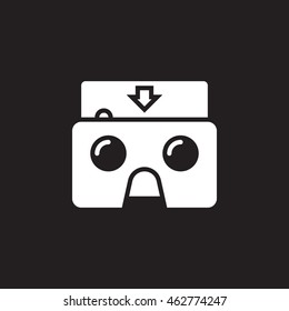 Virtual reality cardboard glasses icon vector, solid logo illustration, pictogram isolated on black